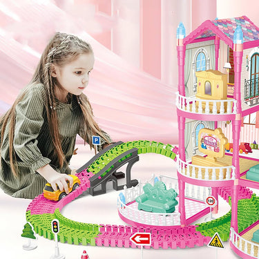 221Pcs DIY Luxury Villas Doll House With Doll